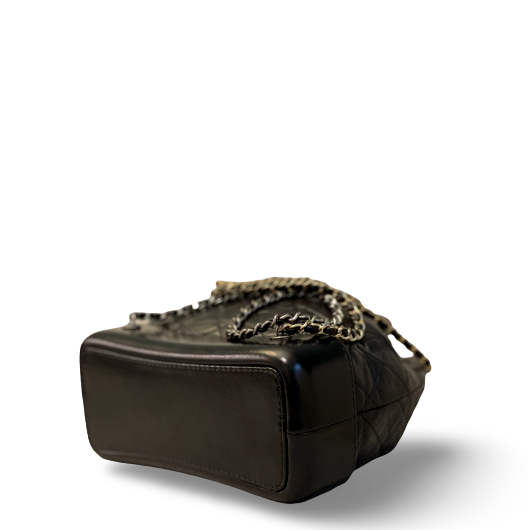 Chanel Aged Calfskin Quilted Small Gabrielle Black Backpack