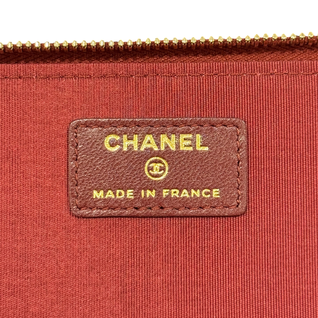 Chanel Quilted Lambskin Small Top Handle Vanity Case - GHW / Burgundy