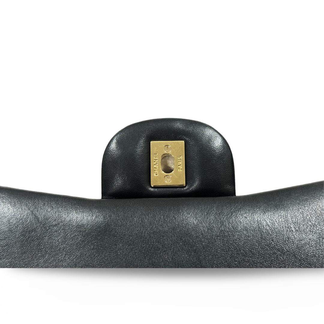 Chanel Classic Lambskin Quilted Maxi Black Double Flap
