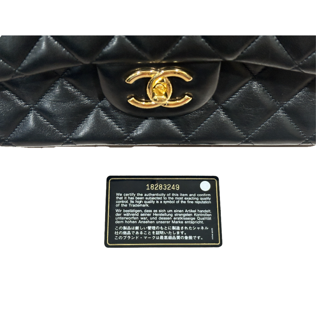 Chanel Classic Lambskin Quilted Maxi Black Double Flap