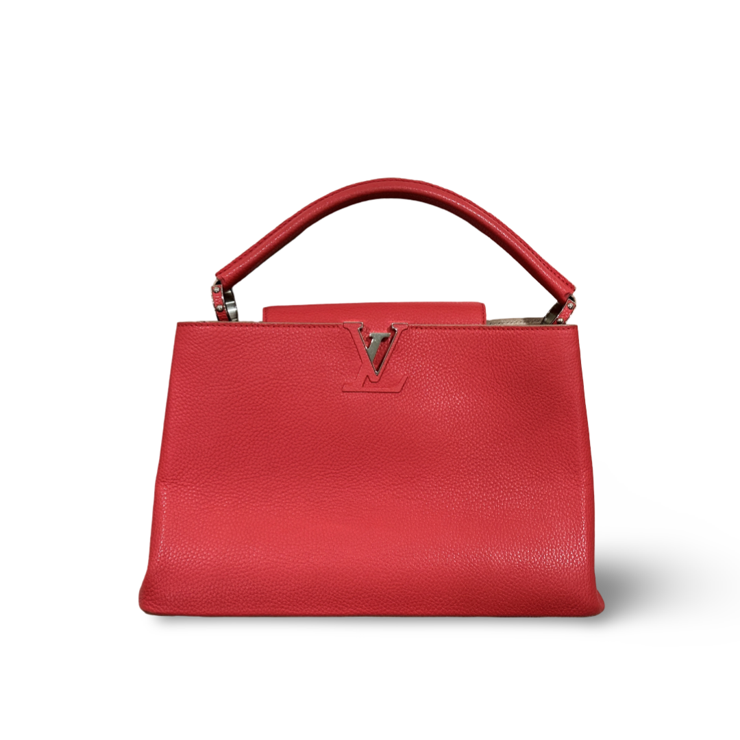 Louis Vuitton Taurillon Capucines MM Red Bag