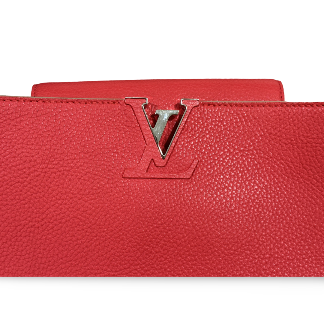 Louis Vuitton Taurillon Capucines MM Red Bag