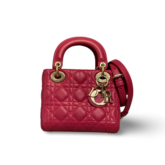 Dior Cannage Lambskin Mini Lady Barbie Pink Bag