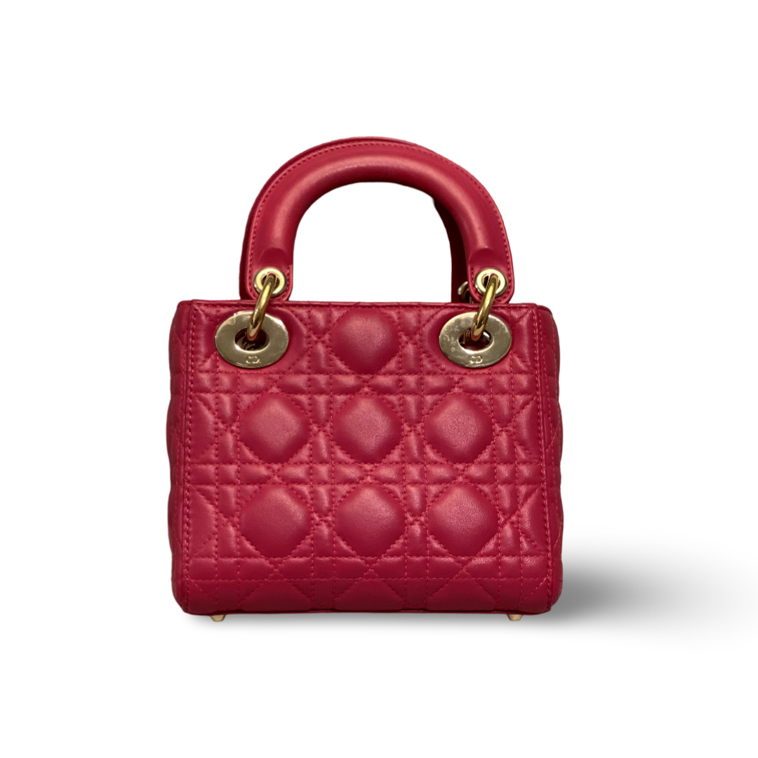 Dior Cannage Lambskin Mini Lady Barbie Pink Bag