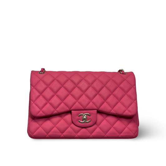 Chanel Classic Matte Caviar Quilted Jumbo Barbie Pink Double Flap