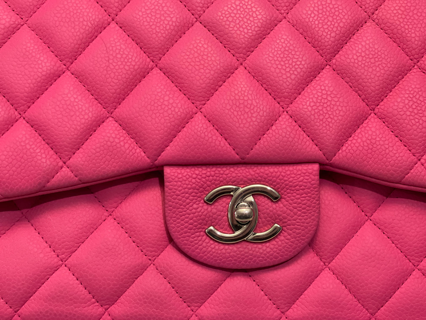 Chanel Classic Matte Caviar Quilted Jumbo Barbie Pink Double Flap