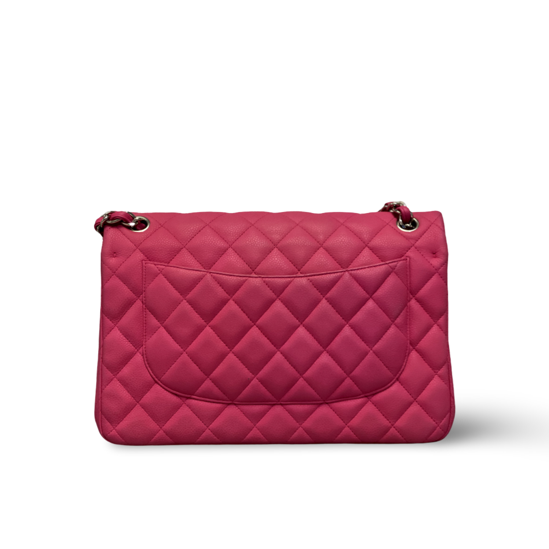 Chanel Classic Matte Caviar Quilted Jumbo Barbie Pink Double Flap