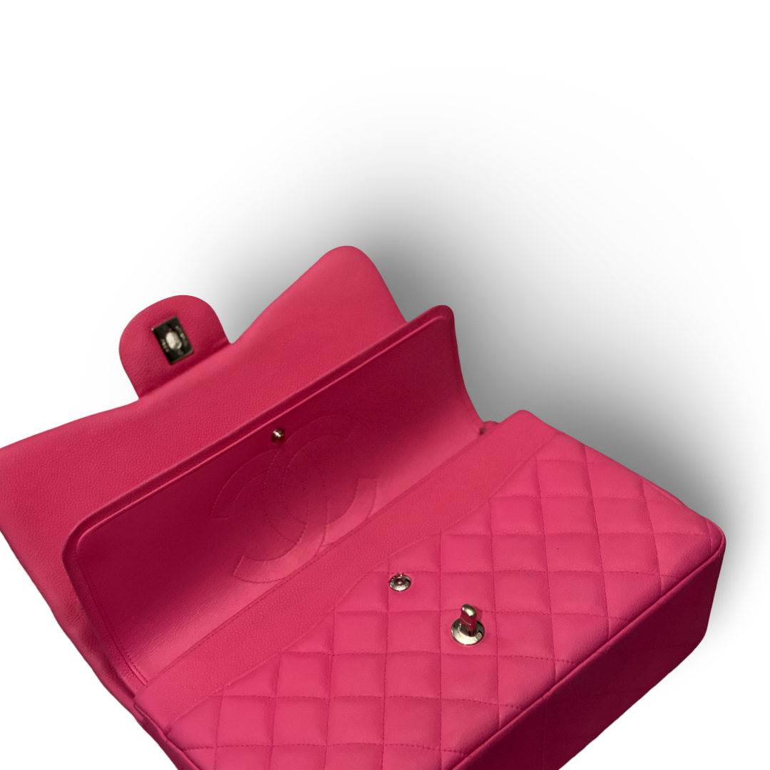 Chanel Classic Matte Caviar Quilted Jumbo Barbie Pink Double Flap