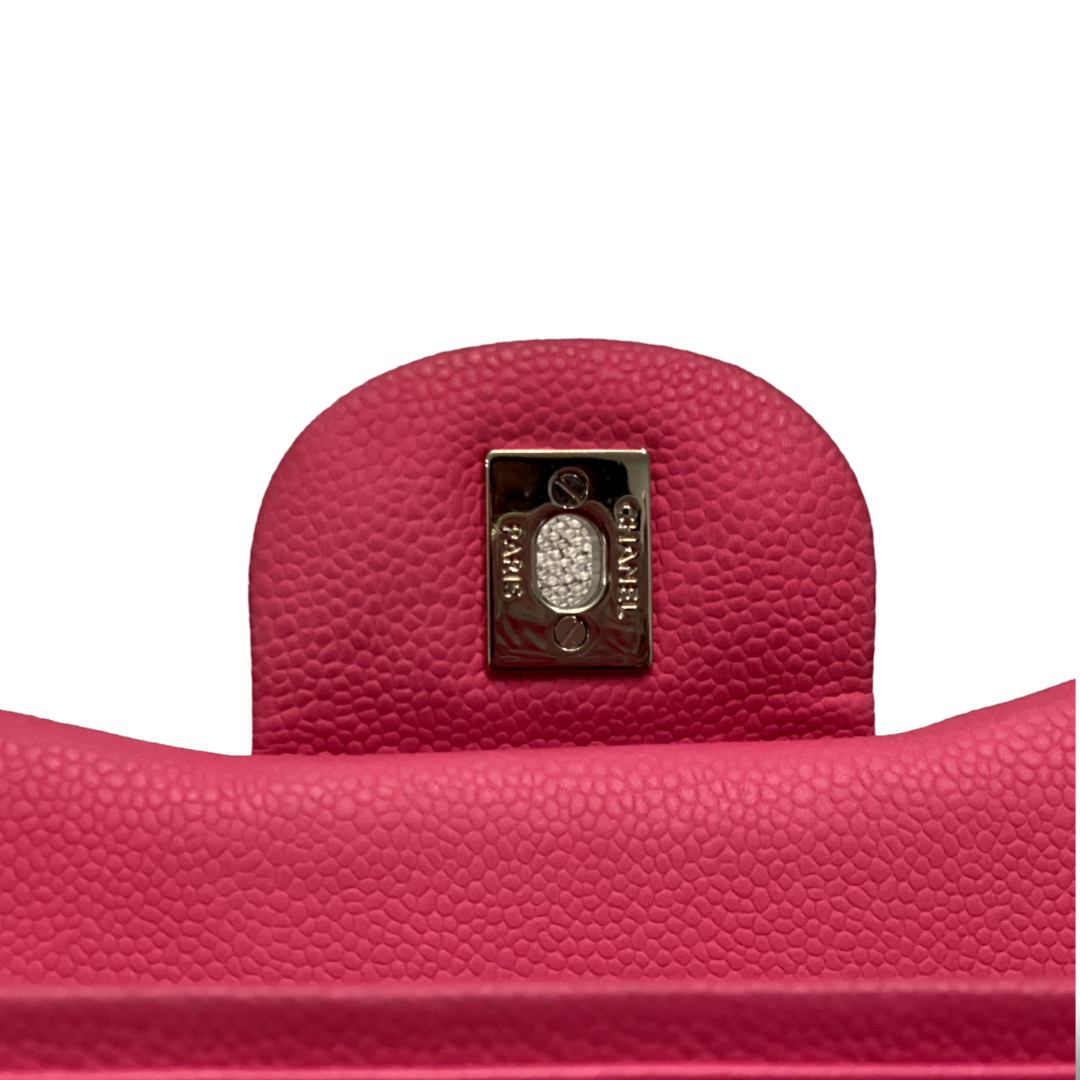 Chanel Classic Matte Caviar Quilted Jumbo Barbie Pink Double Flap