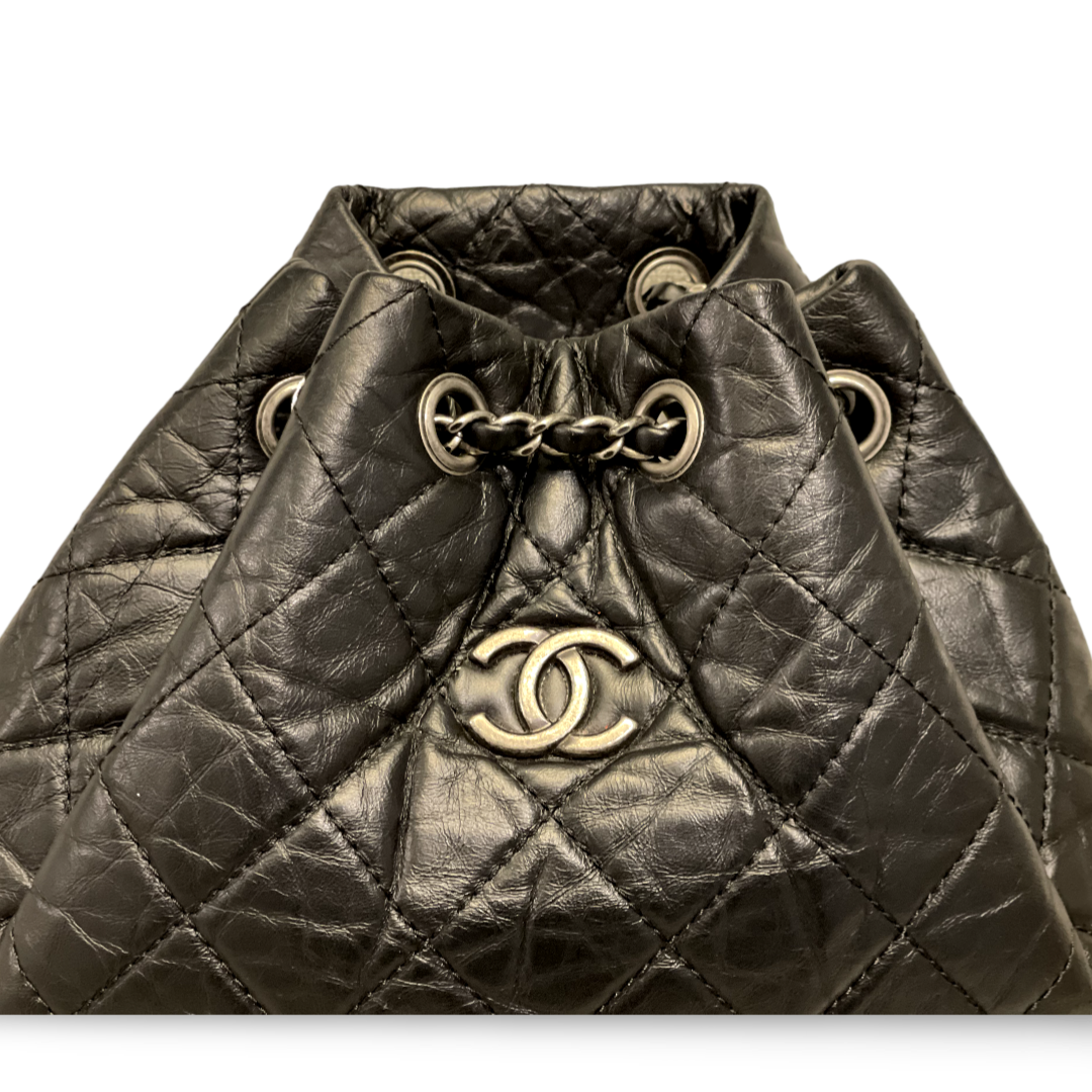 Chanel Aged Calfskin Quilted Small Gabrielle Black Backpack
