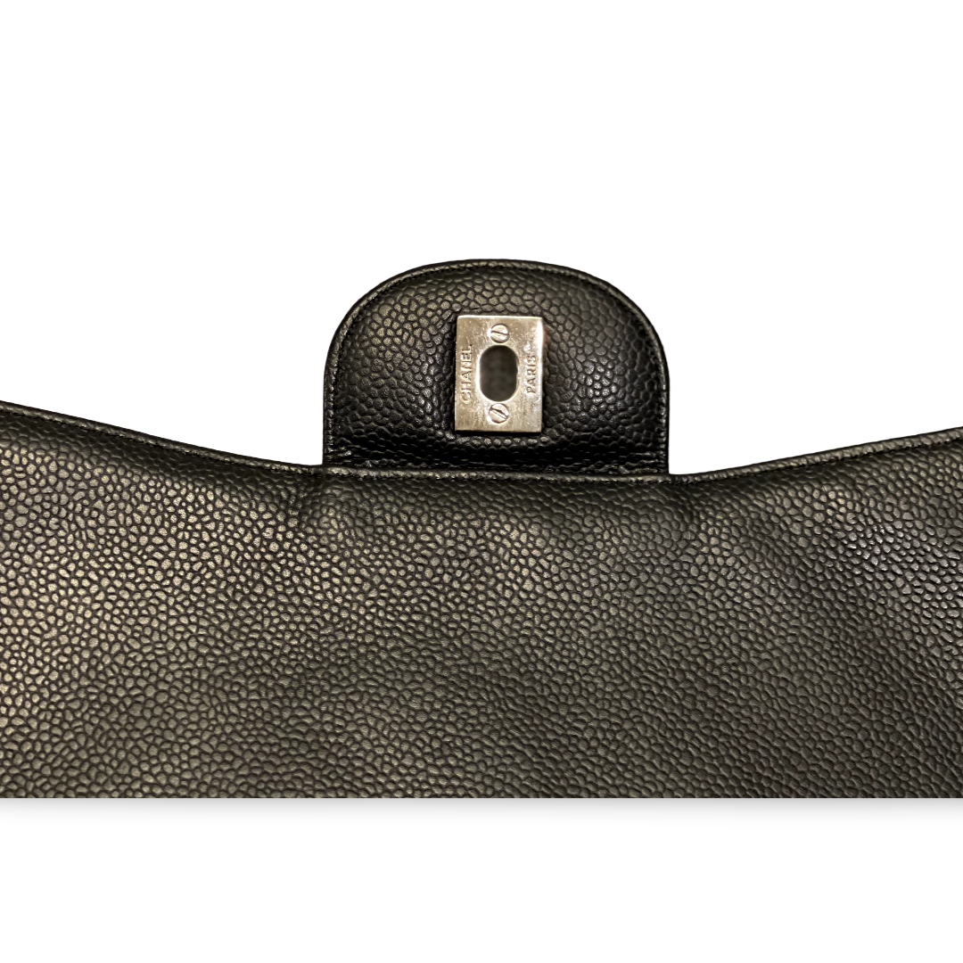 Chanel Classic Caviar Quilted Jumbo Black Single Flap