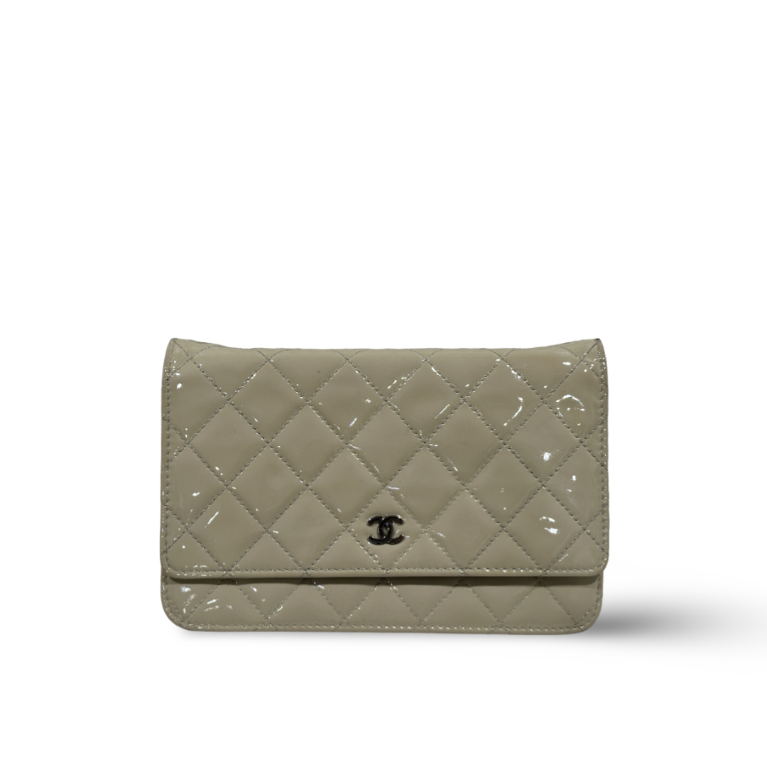 Chanel Patent Quilted WOC - Olive Green