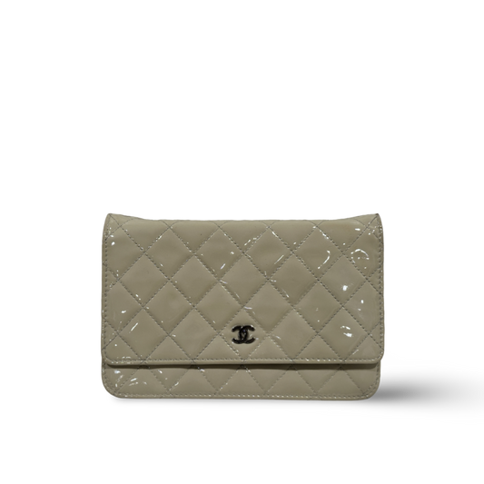 Chanel Patent Quilted WOC - Olive Green