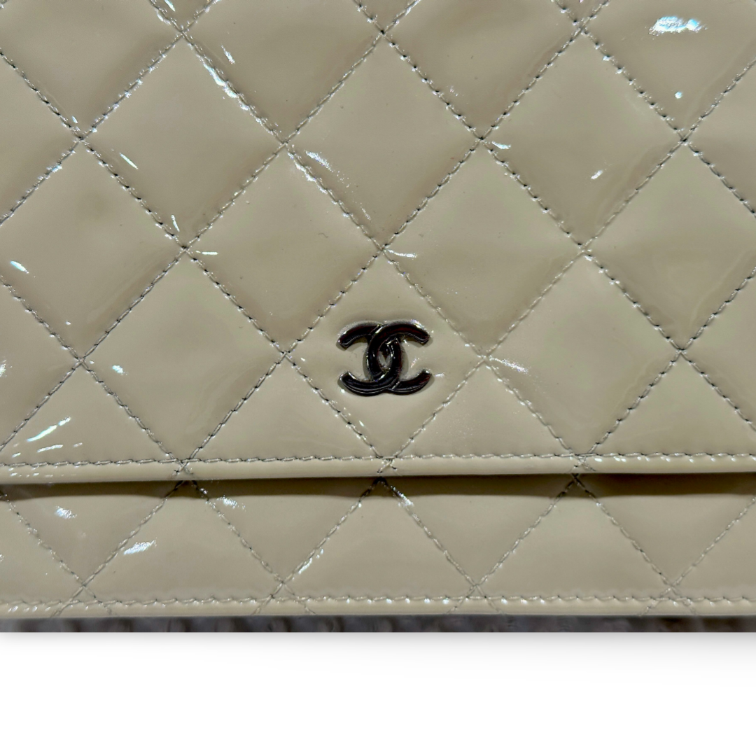 Chanel Patent Quilted WOC - Olive Green