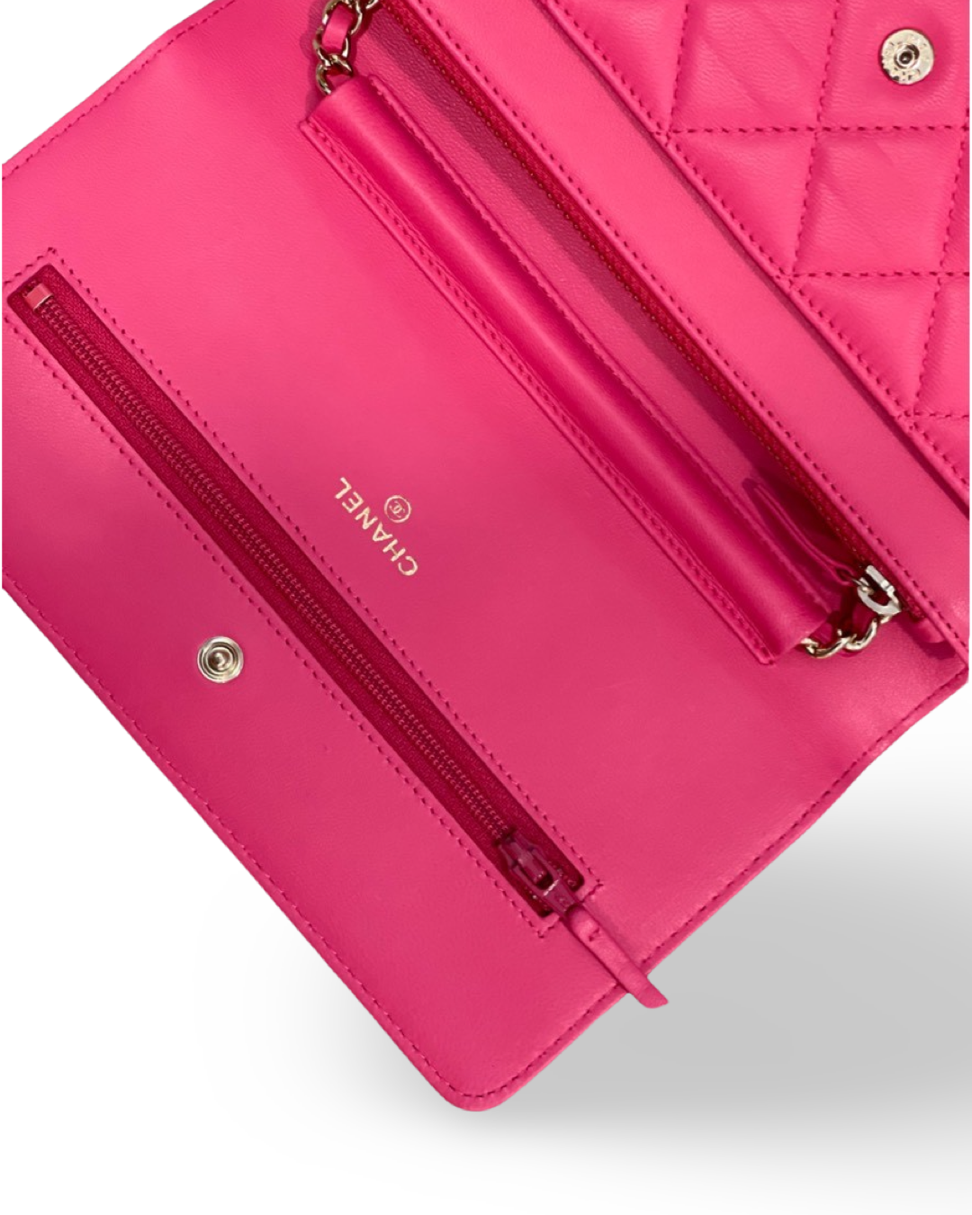 Chanel Classic Lambskin Quilted Wallet On Chain Barbie Pink WOC