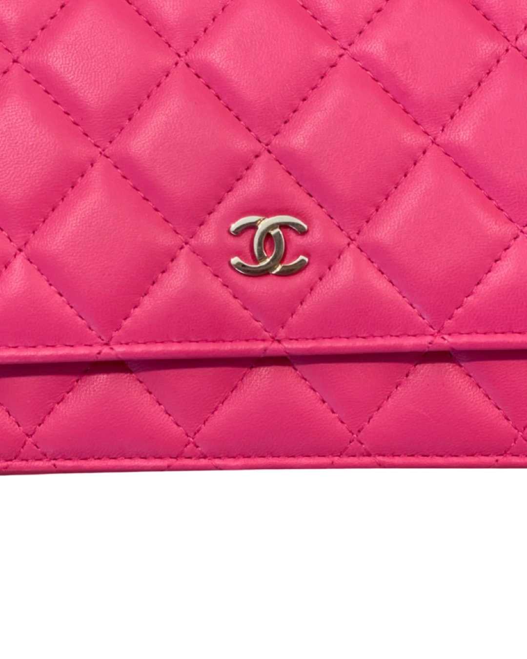 Chanel Classic Lambskin Quilted Wallet On Chain Barbie Pink WOC