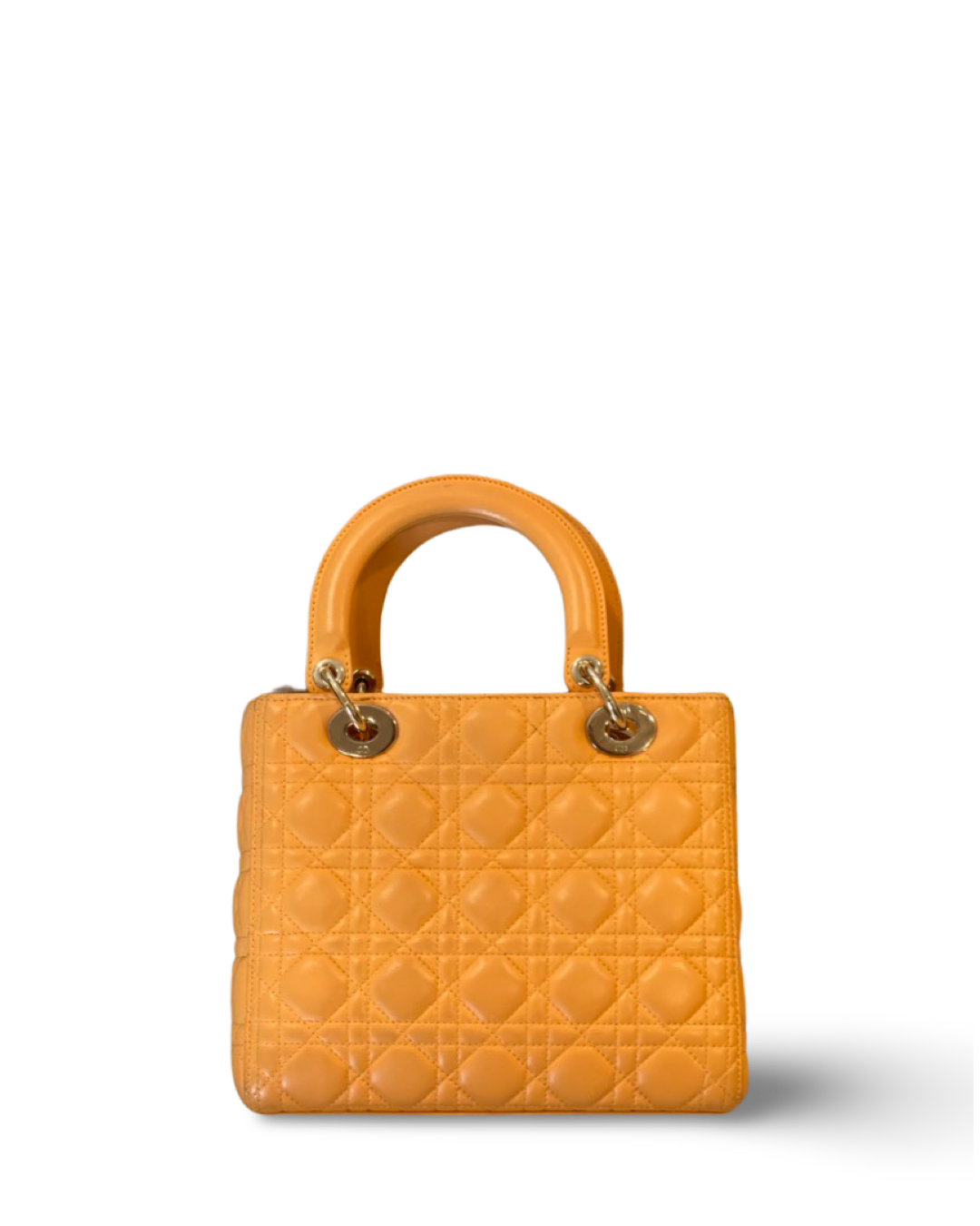 Dior Cannage Lambskin Medium Lady Orange Bag