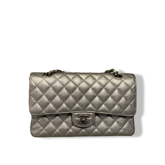 Chanel Classic Caviar Quilted Medium Metallic Double Flap