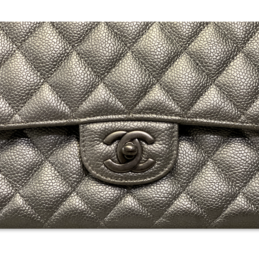 Chanel Classic Caviar Quilted Medium Metallic Double Flap
