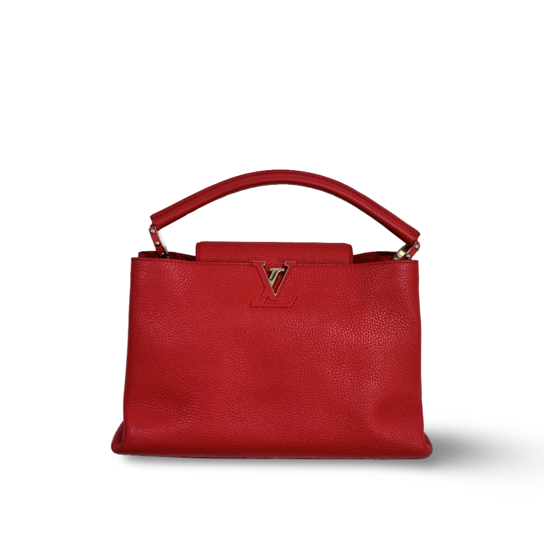 Louis Vuitton Taurillon Capucines GM Red Bag