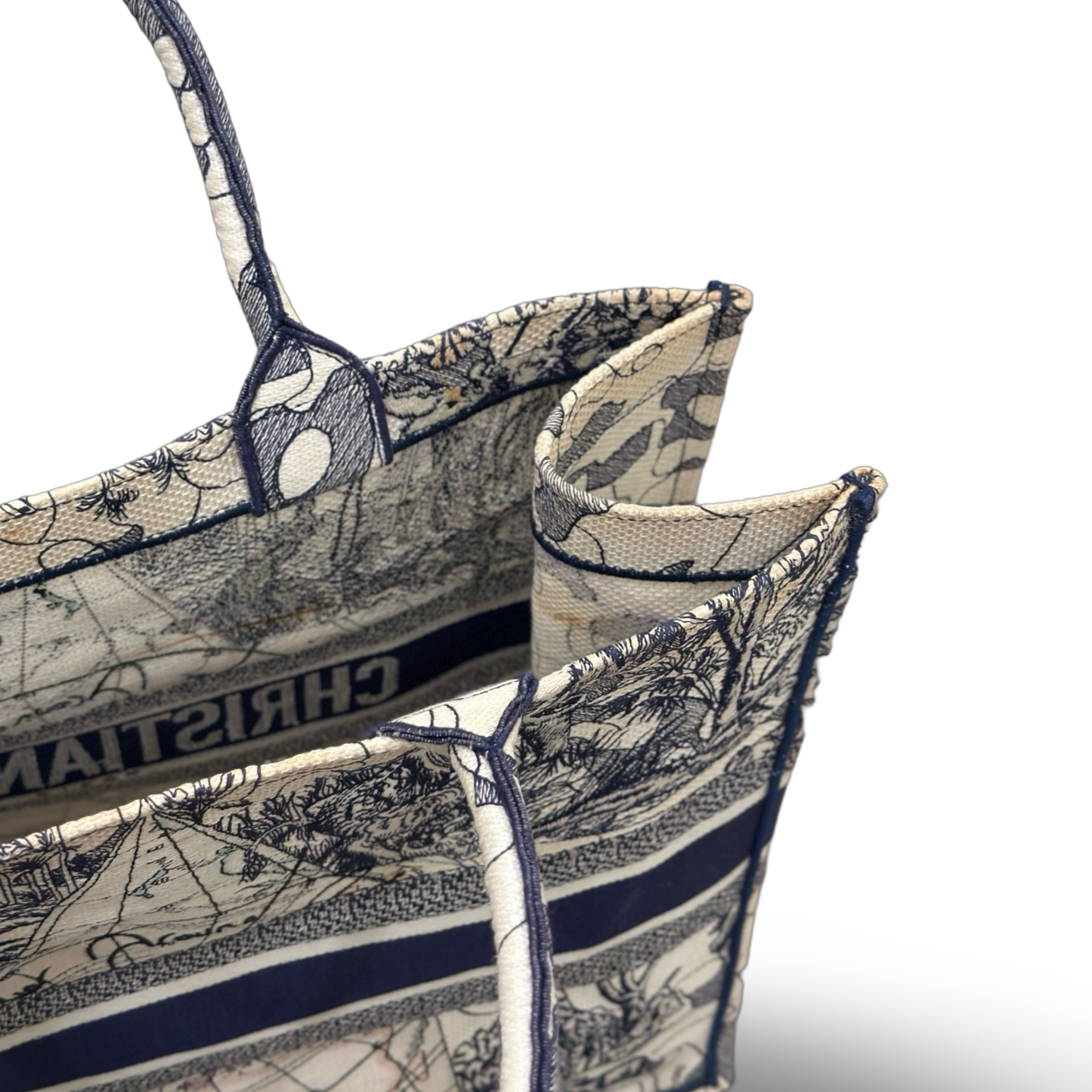 Dior Canvas Tweed Large Sixth Star Tote Bag