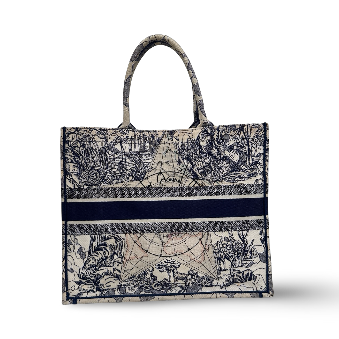 Dior Canvas Tweed Large Sixth Star Tote Bag
