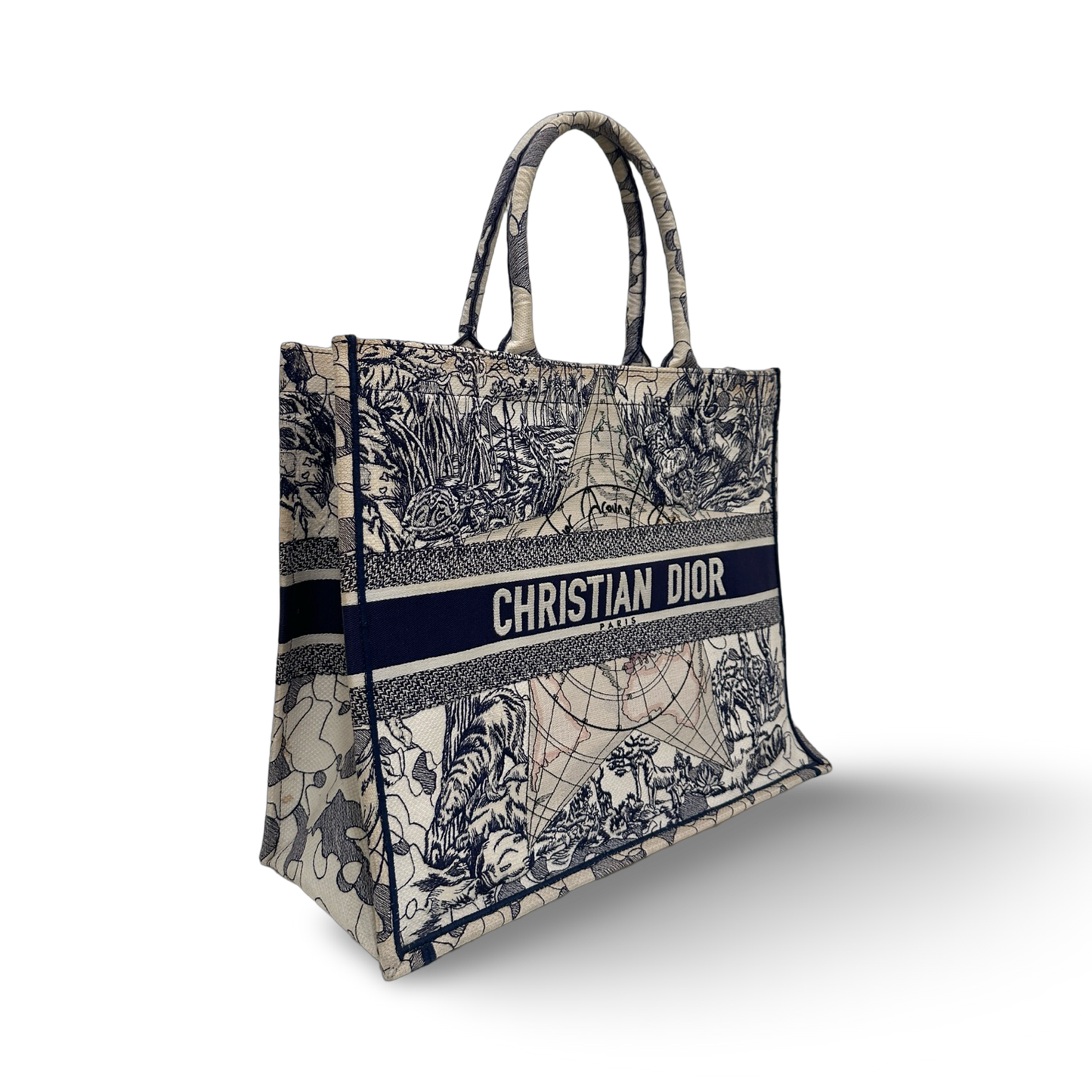 Dior Canvas Tweed Large Sixth Star Tote Bag