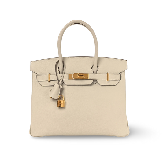 Hermes Epsom Birkin 30 Bag - GHW / White