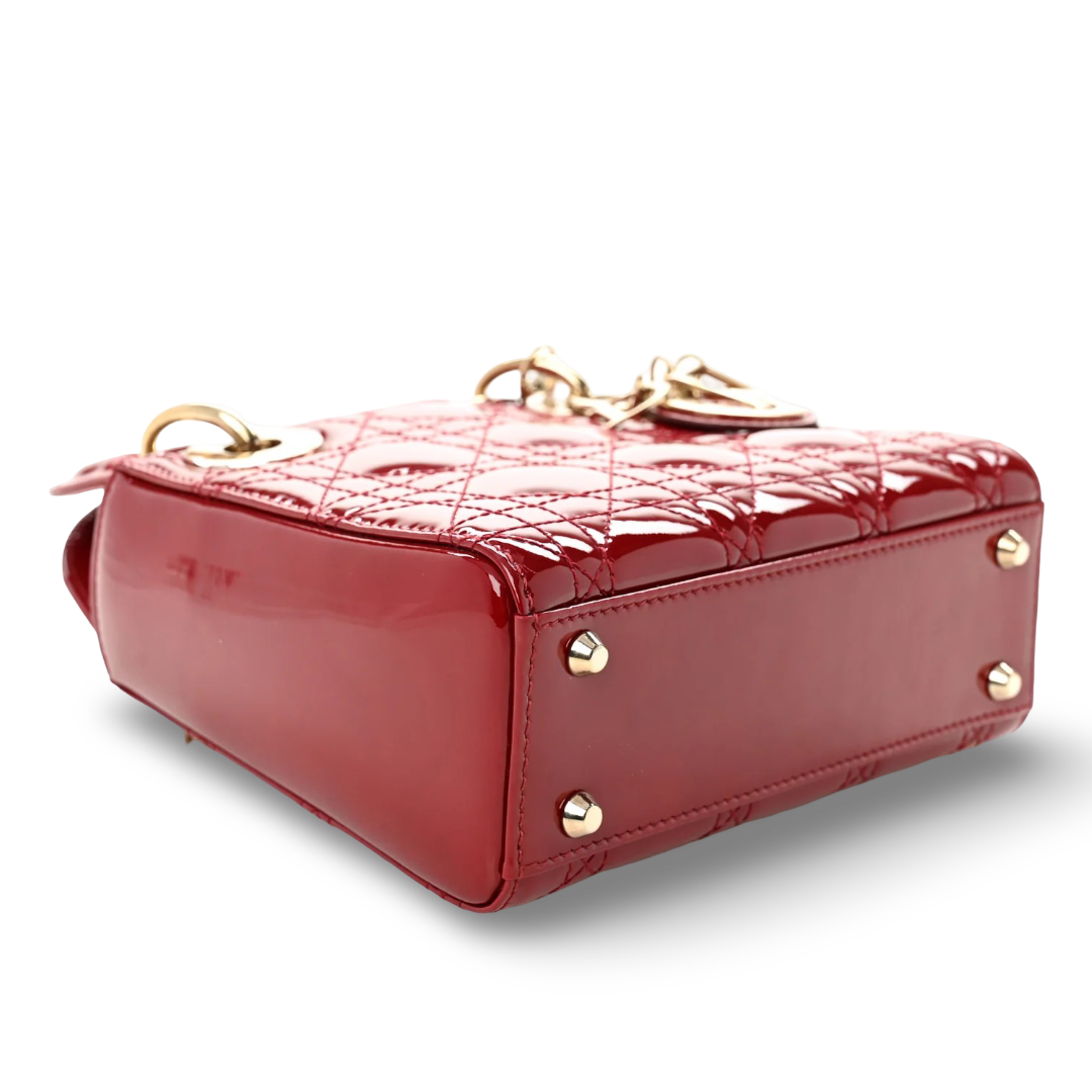 Dior Patent Mini Dior Bag - GHW / Red