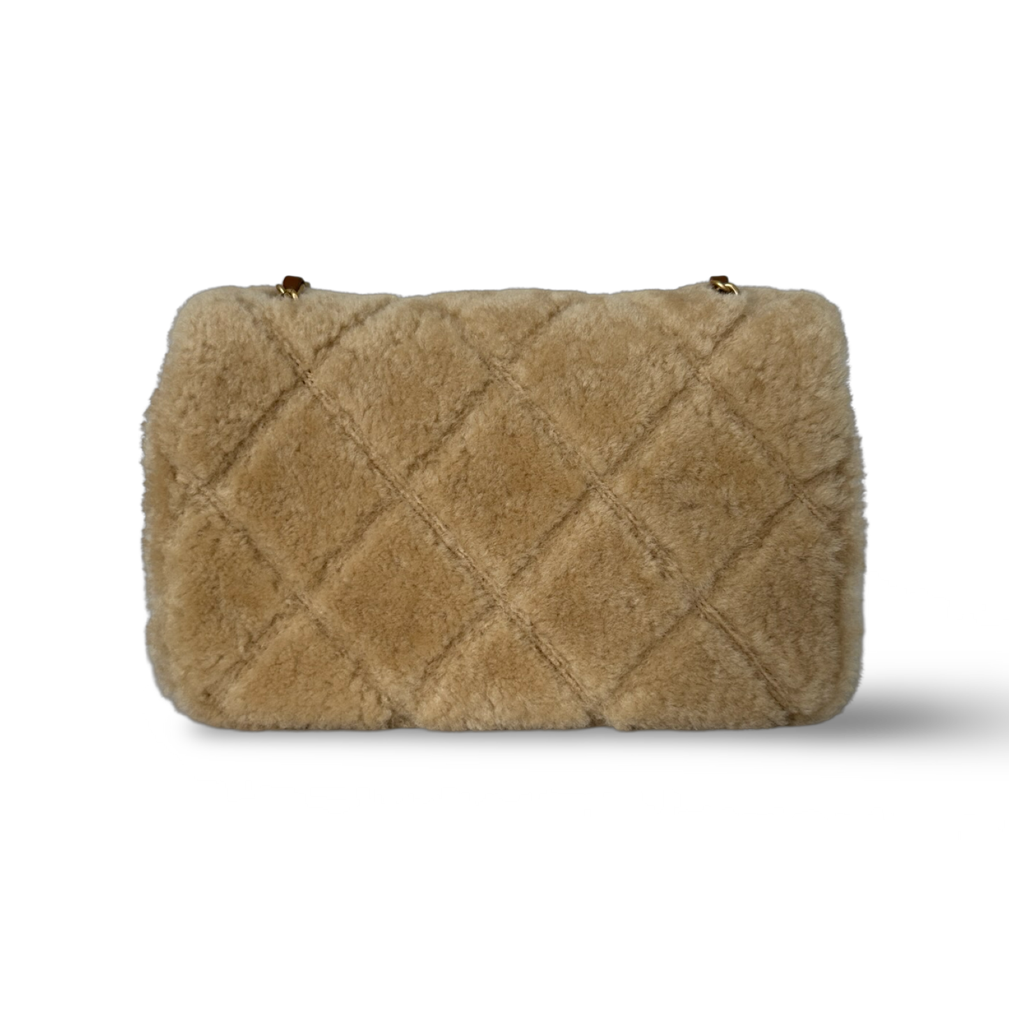 Chanel Classic Shearling Medium 24K Single Flap - GHW / Brown