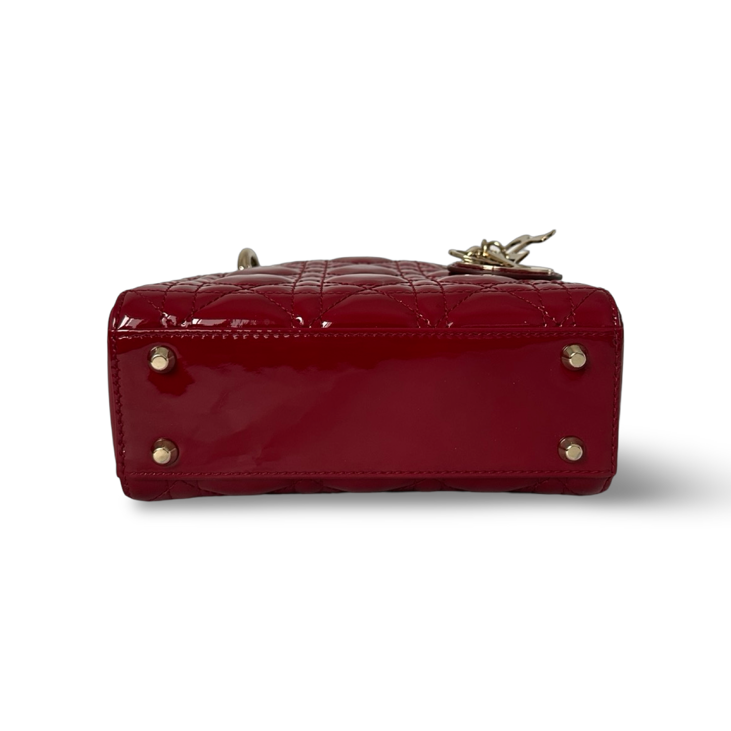 Dior Classic Patent Mini Lady Bag - GHW / Red