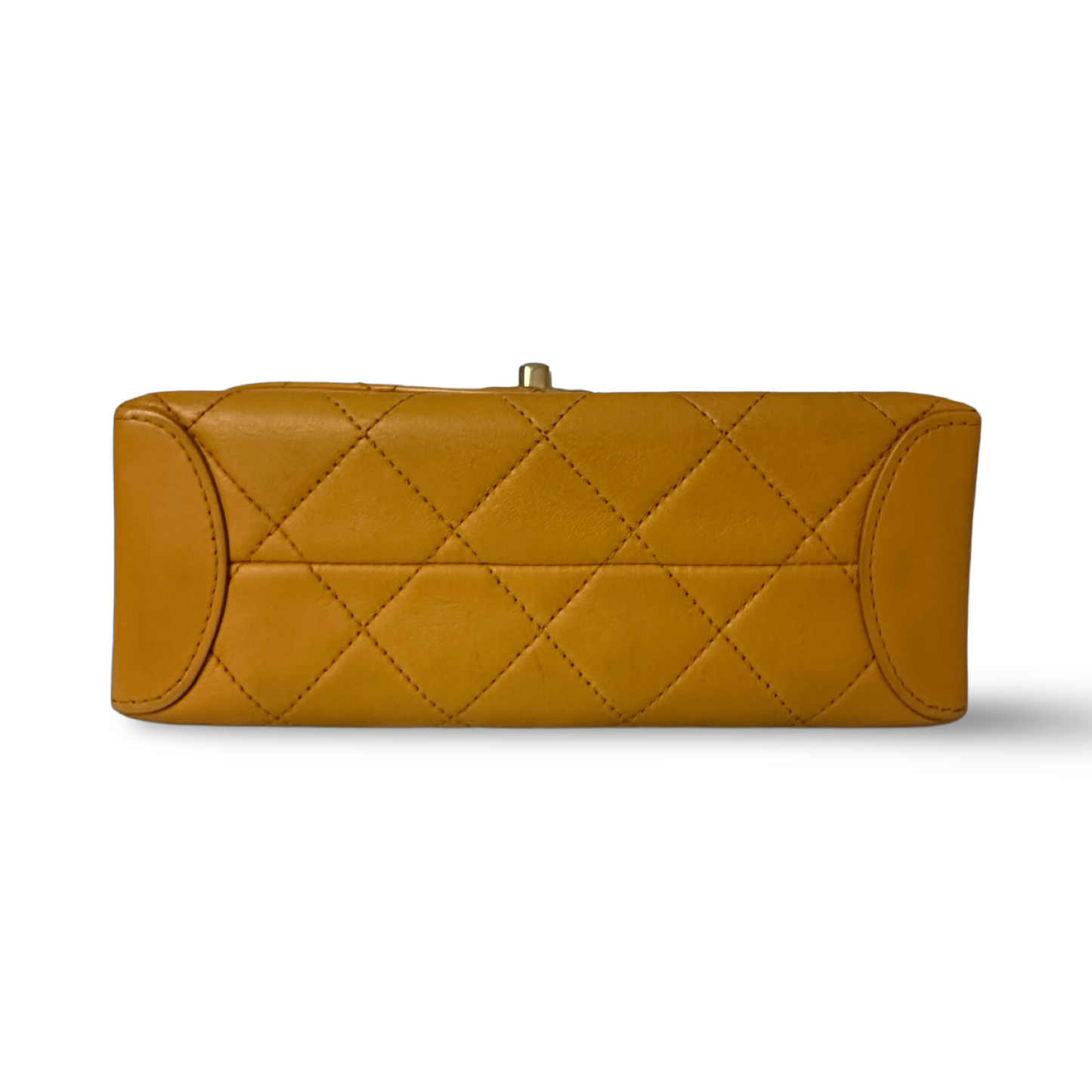 Chanel Classic Lambskin Top Handle Small Flap - GHW / Yellow