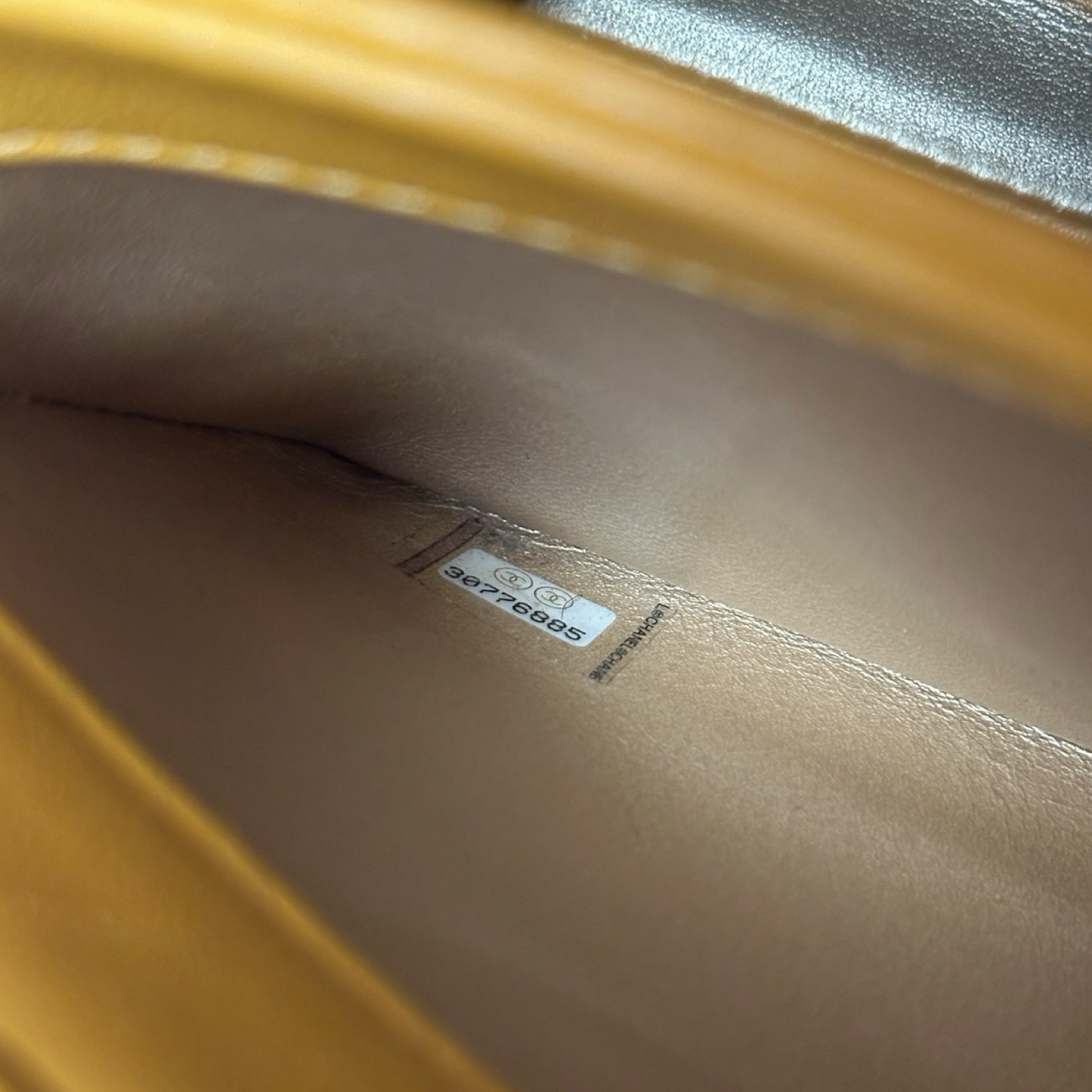 Chanel Classic Lambskin Top Handle Small Flap - GHW / Yellow