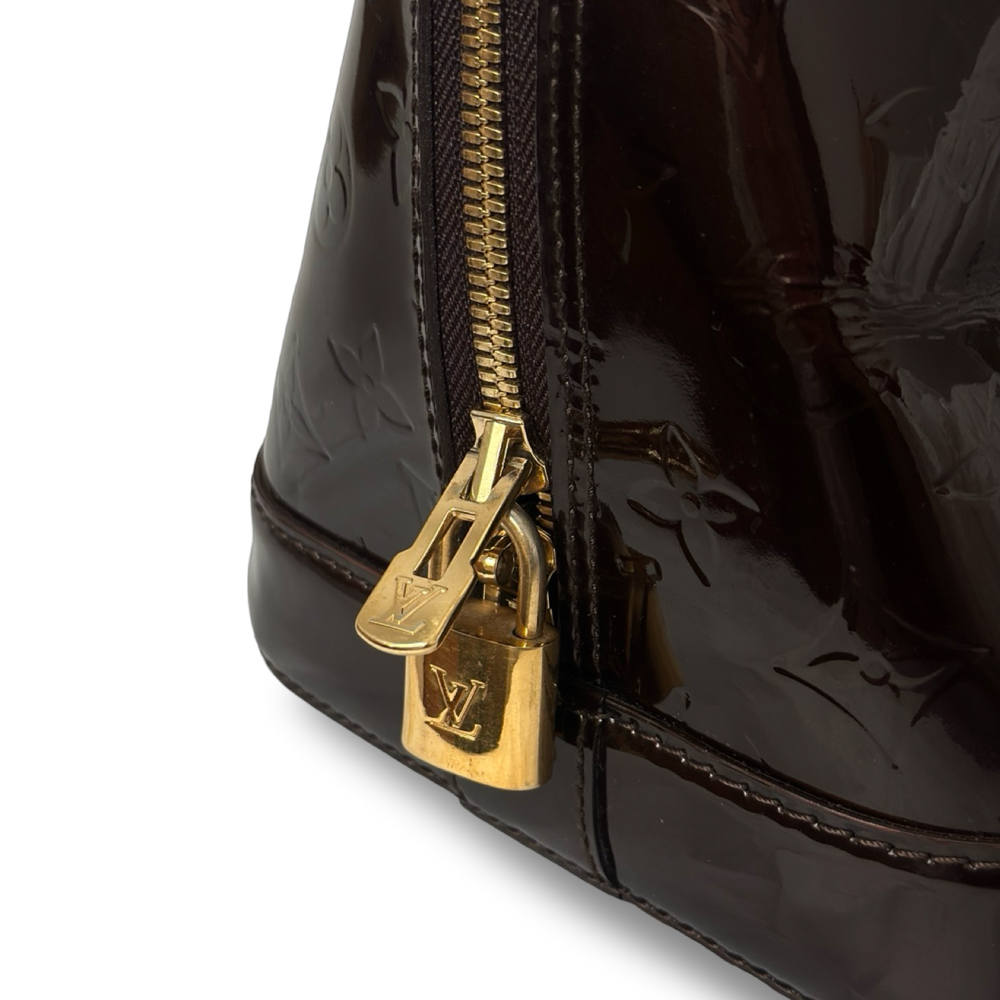 Louis Vuitton Patent GM Alma Bag - GHW / Burgundy