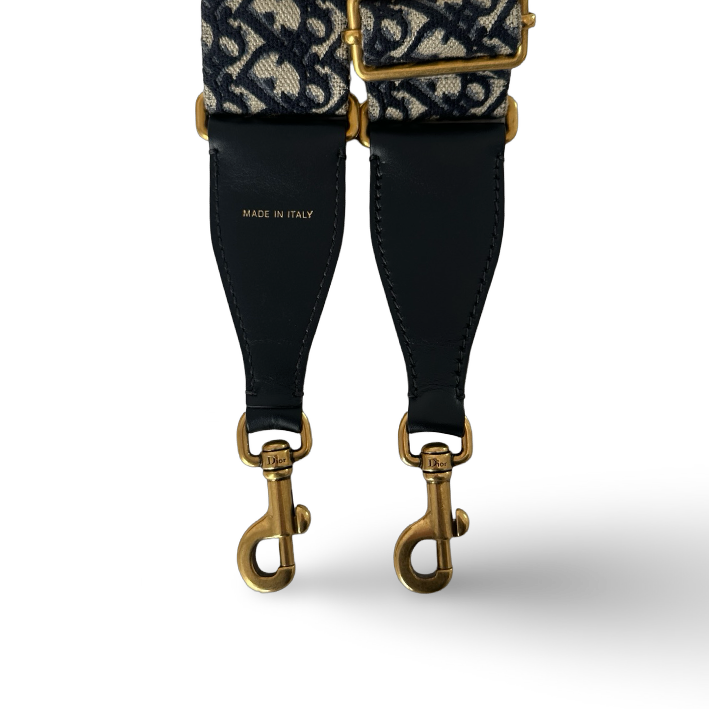 Dior Canvas Logo Strap - SHW / Navy