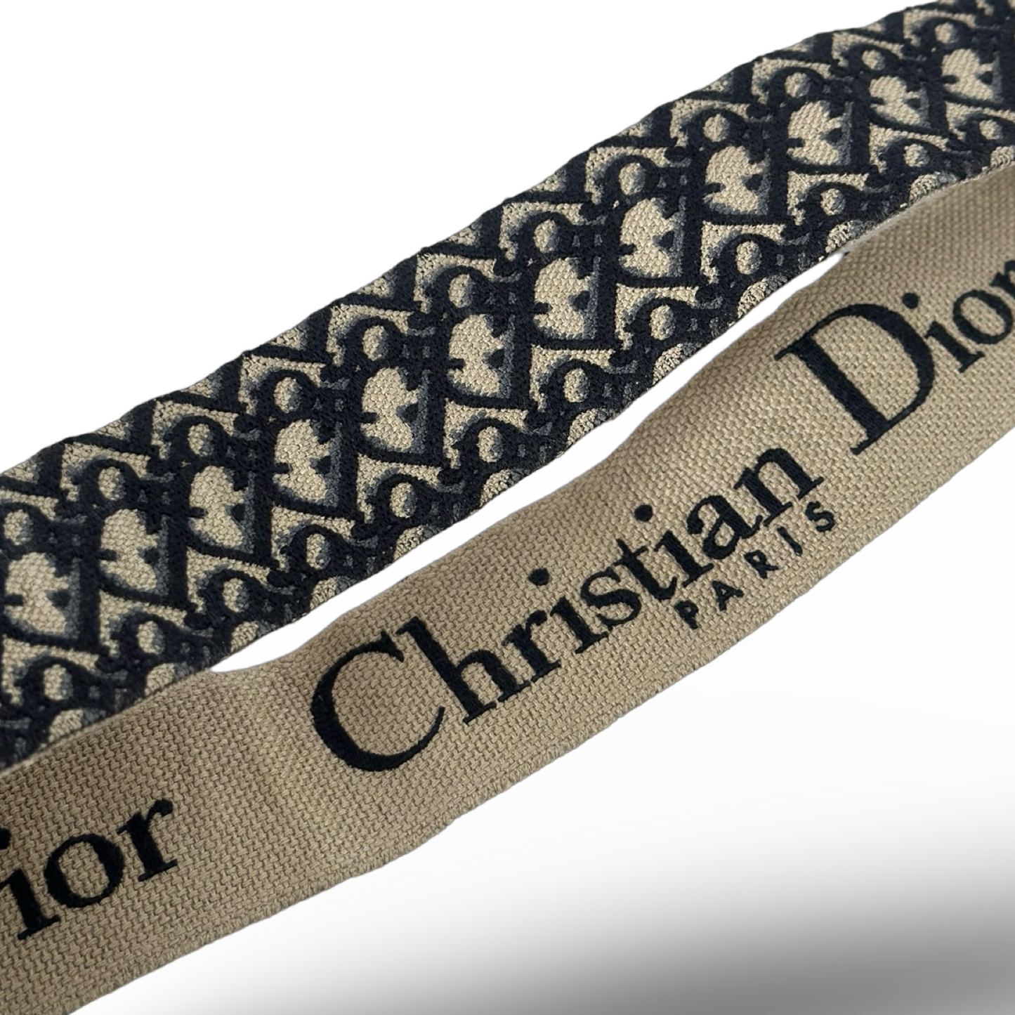 Dior Canvas Logo Strap - SHW / Navy