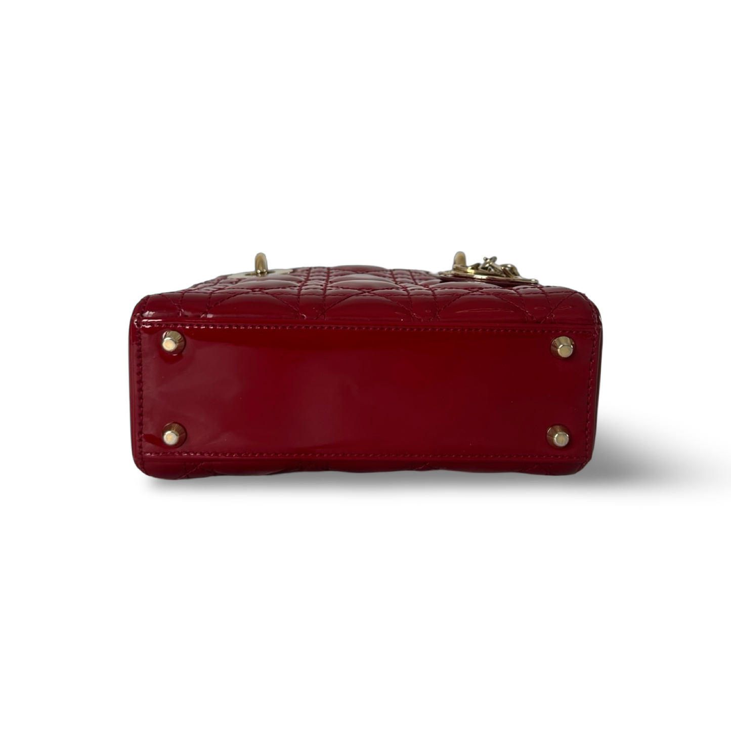 Dior Classic Patent Mini Lady Bag - GHW / Red