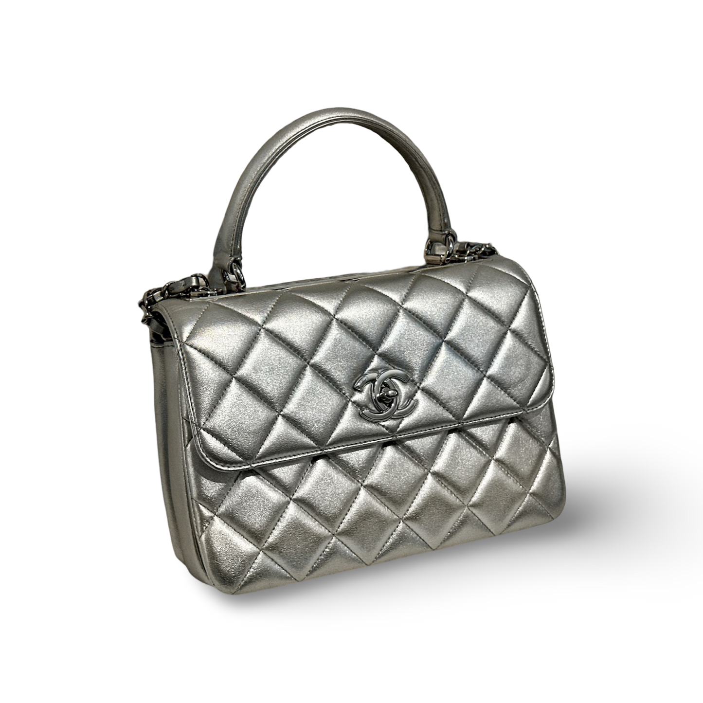 Chanel Classic Lambskin Medium Trendy CC Flap - SHW / Sliver