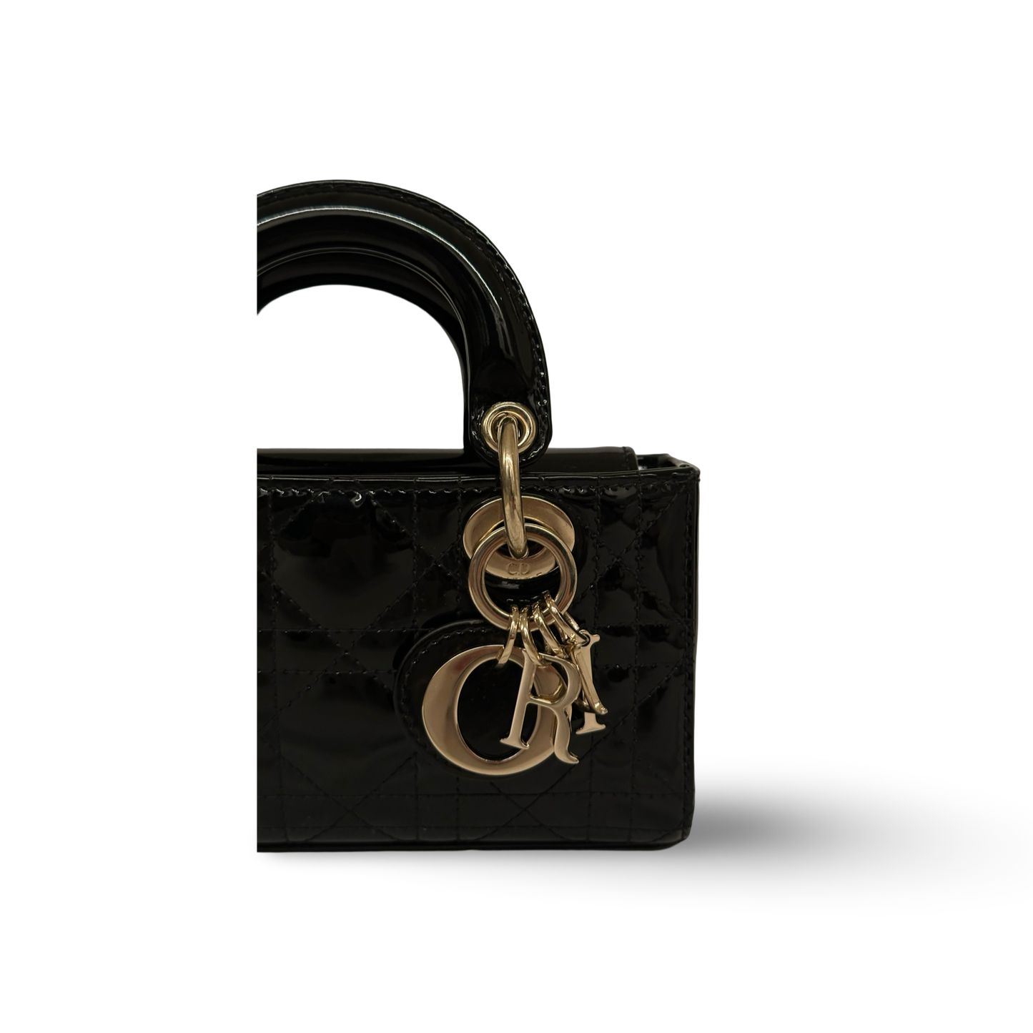 Dior Classic Patent Mini D-Joy Lady Bag - GHW / Black