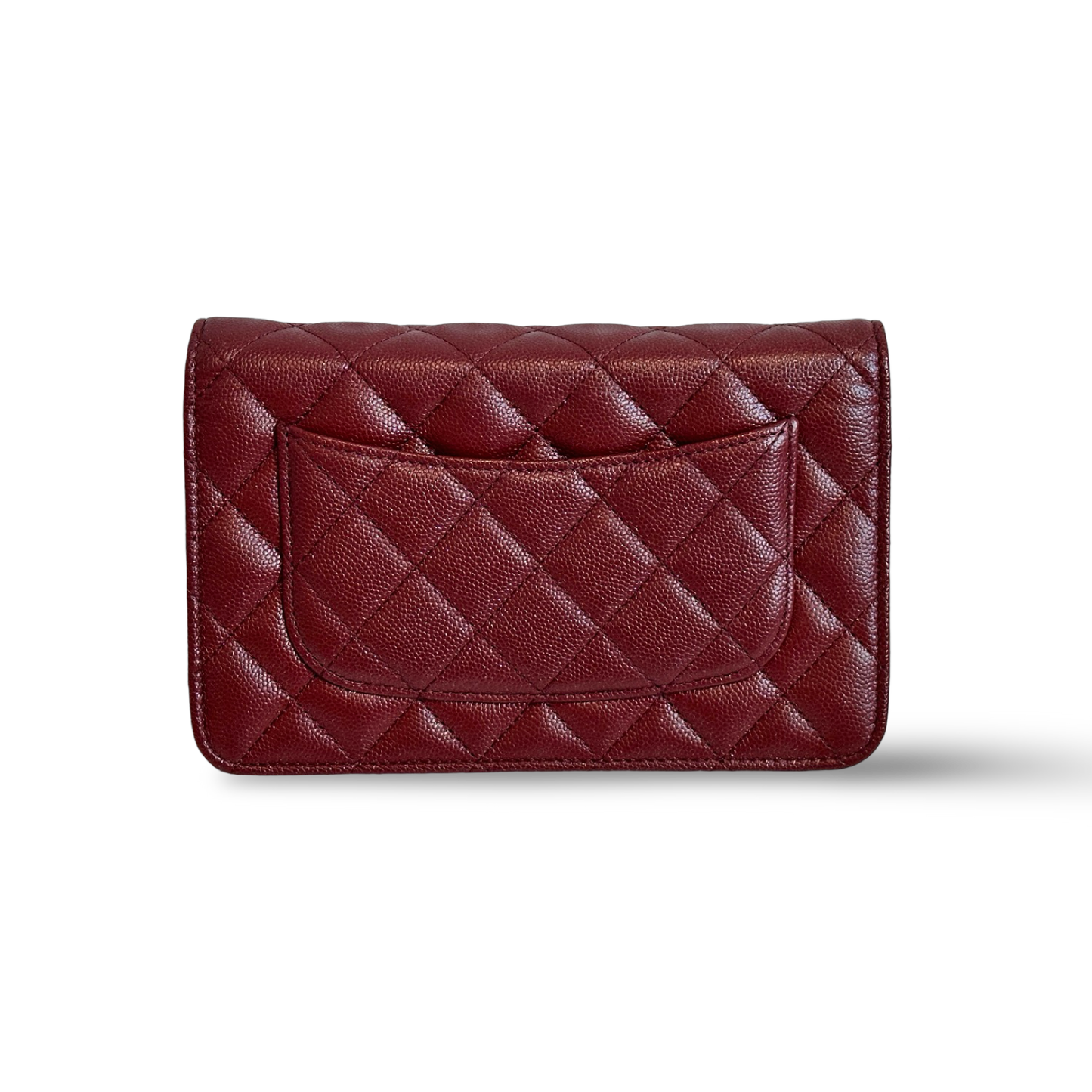 Chane Classic Quilted  Caviar WOC - GHW / Burgundy