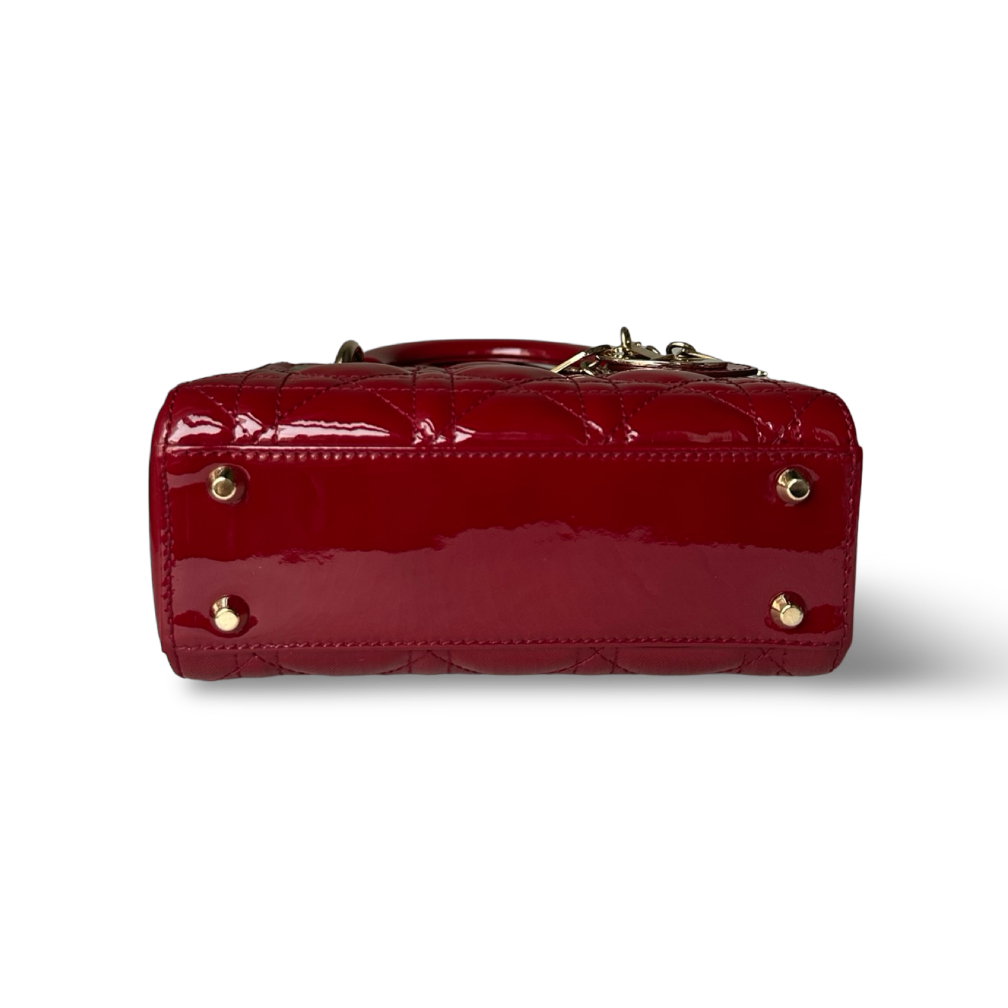 Dior Classic Patent Mini Lady Bag - GHW / Red