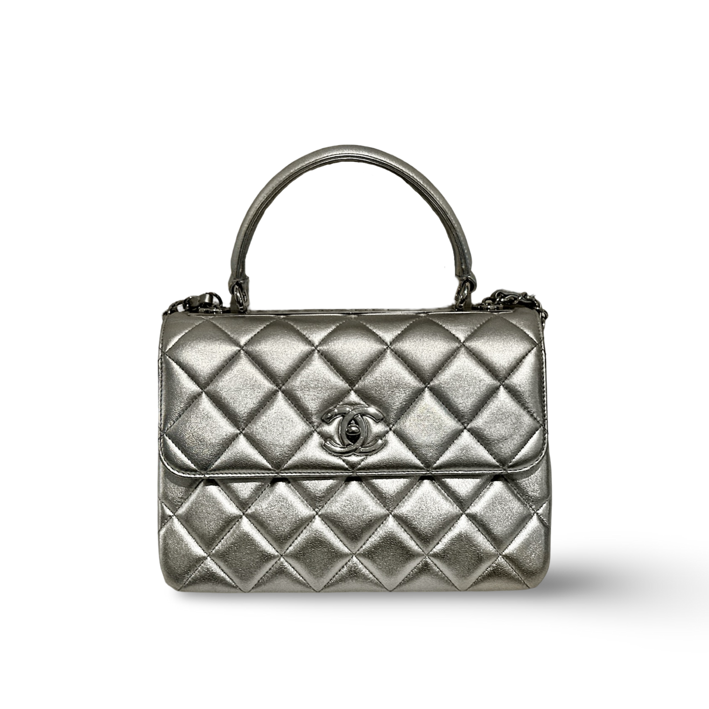 Chanel Classic Lambskin Medium Trendy CC Flap - SHW / Sliver