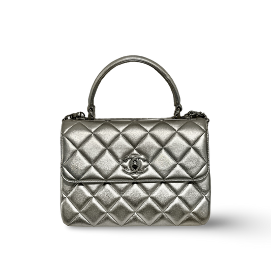 Chanel Classic Lambskin Medium Trendy CC Flap - SHW / Sliver