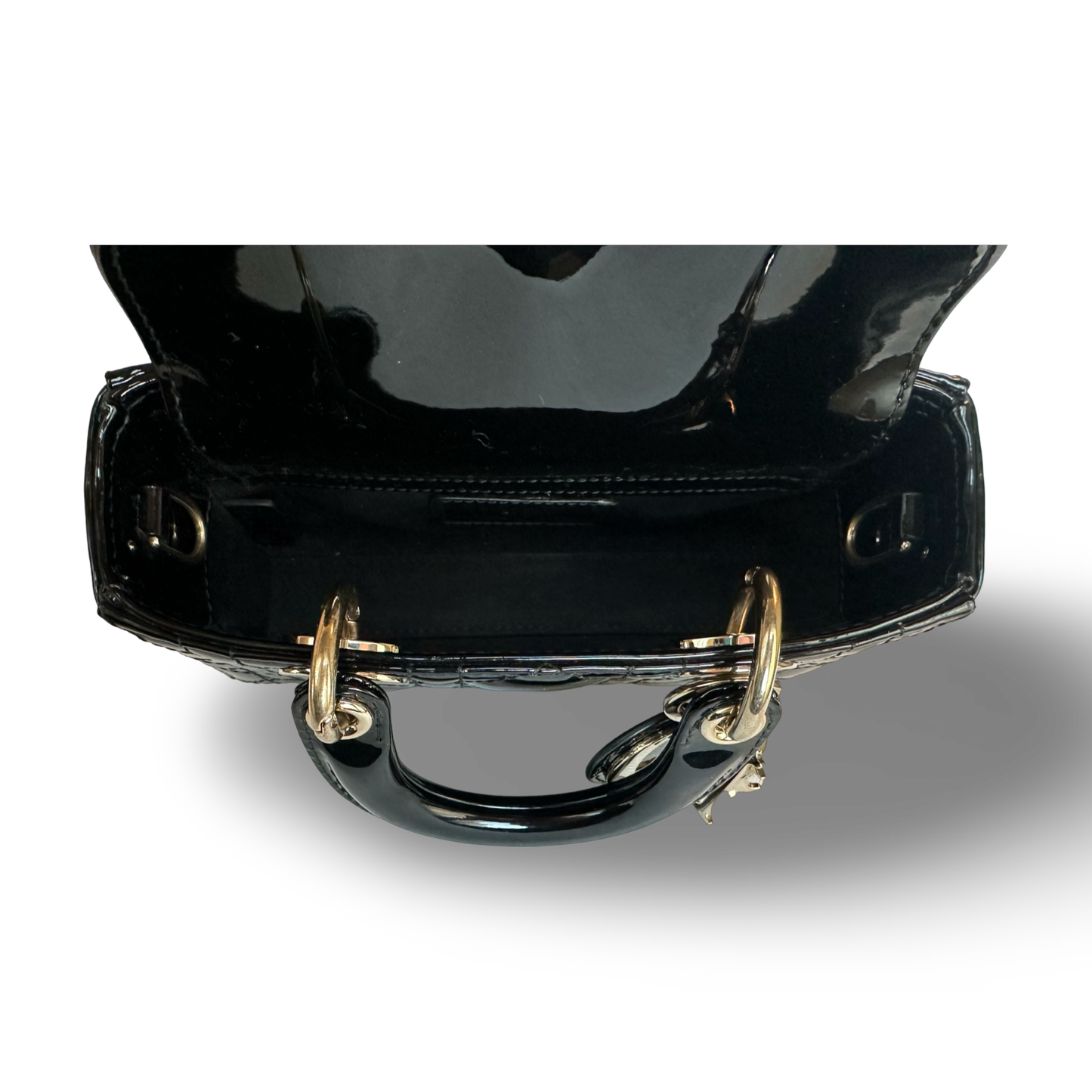 Dior Classic Patent Mini D-Joy Lady Bag - GHW / Black