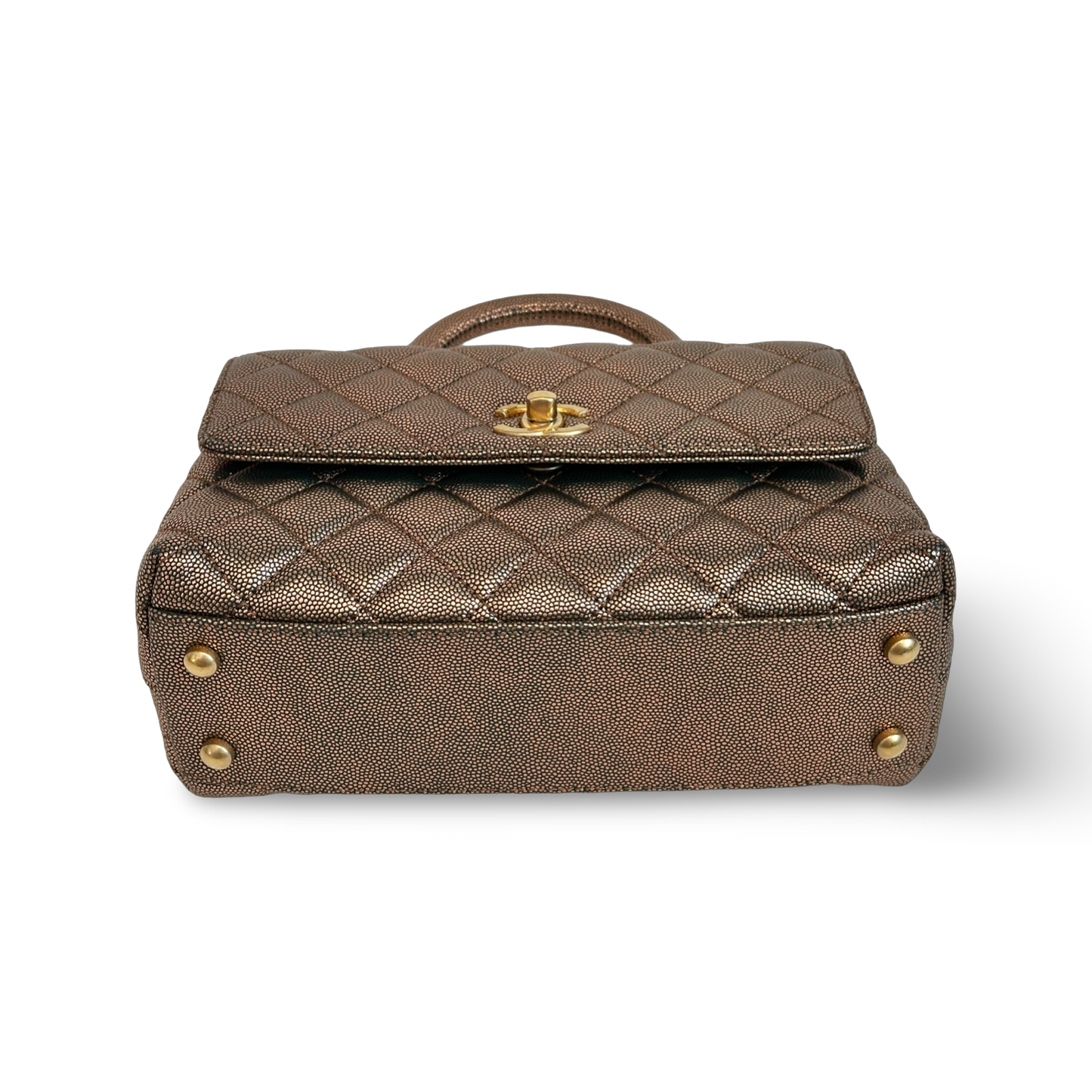 Chanel Caviar Medium Coco Handle Flap Bronze