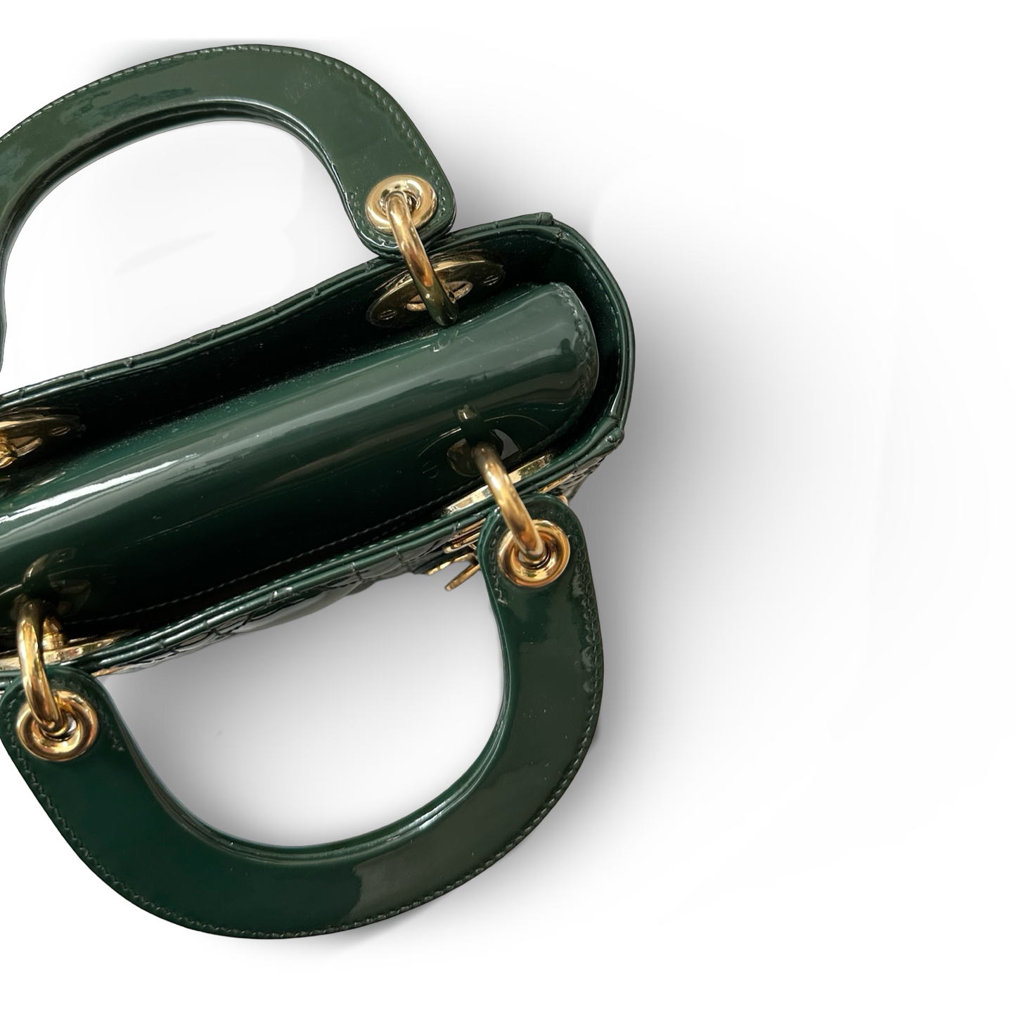 Dior Classic Patent Mini Lady Bag - GHW / Green