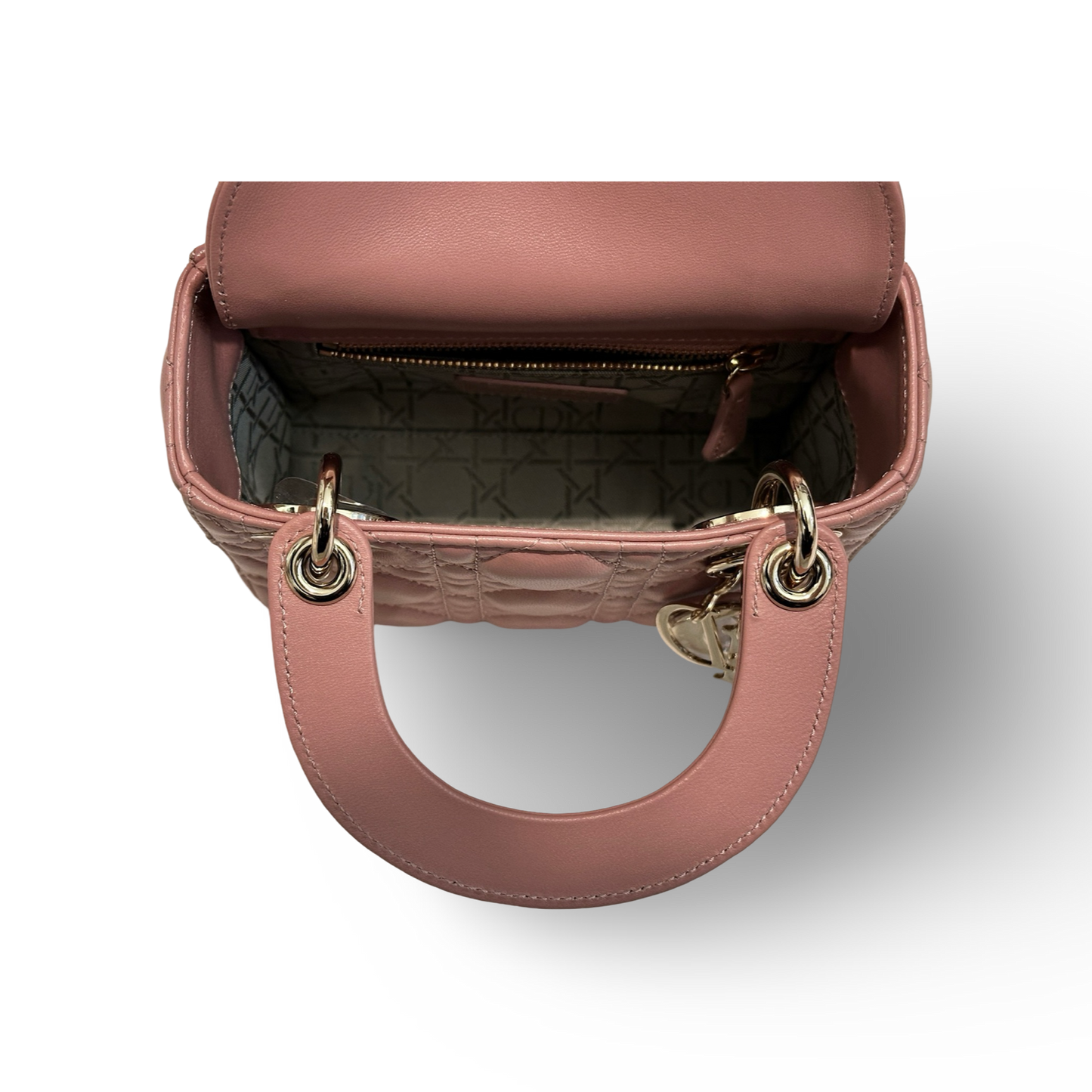 Dior Classic Lambskin Mini Lady Dior Bag - GHW / Blush Pink