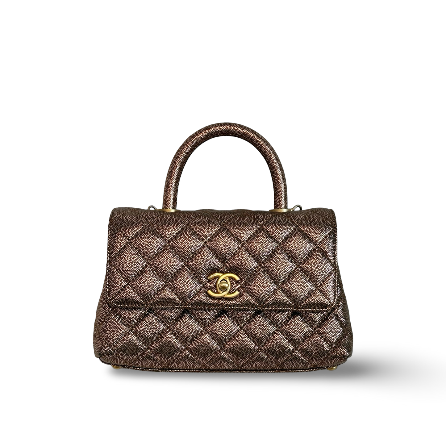 Chanel Caviar Medium Coco Handle Flap Bronze