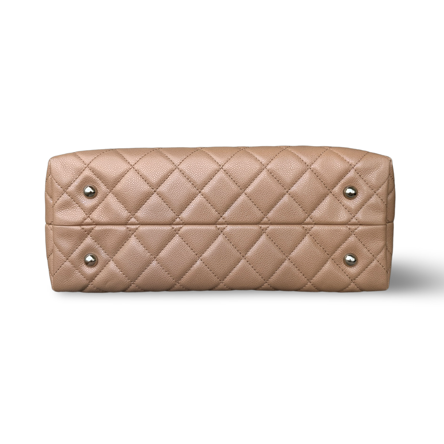 Chanel Classic Caviar Soft CC Top Handle Medium Tote - GHW / Beige