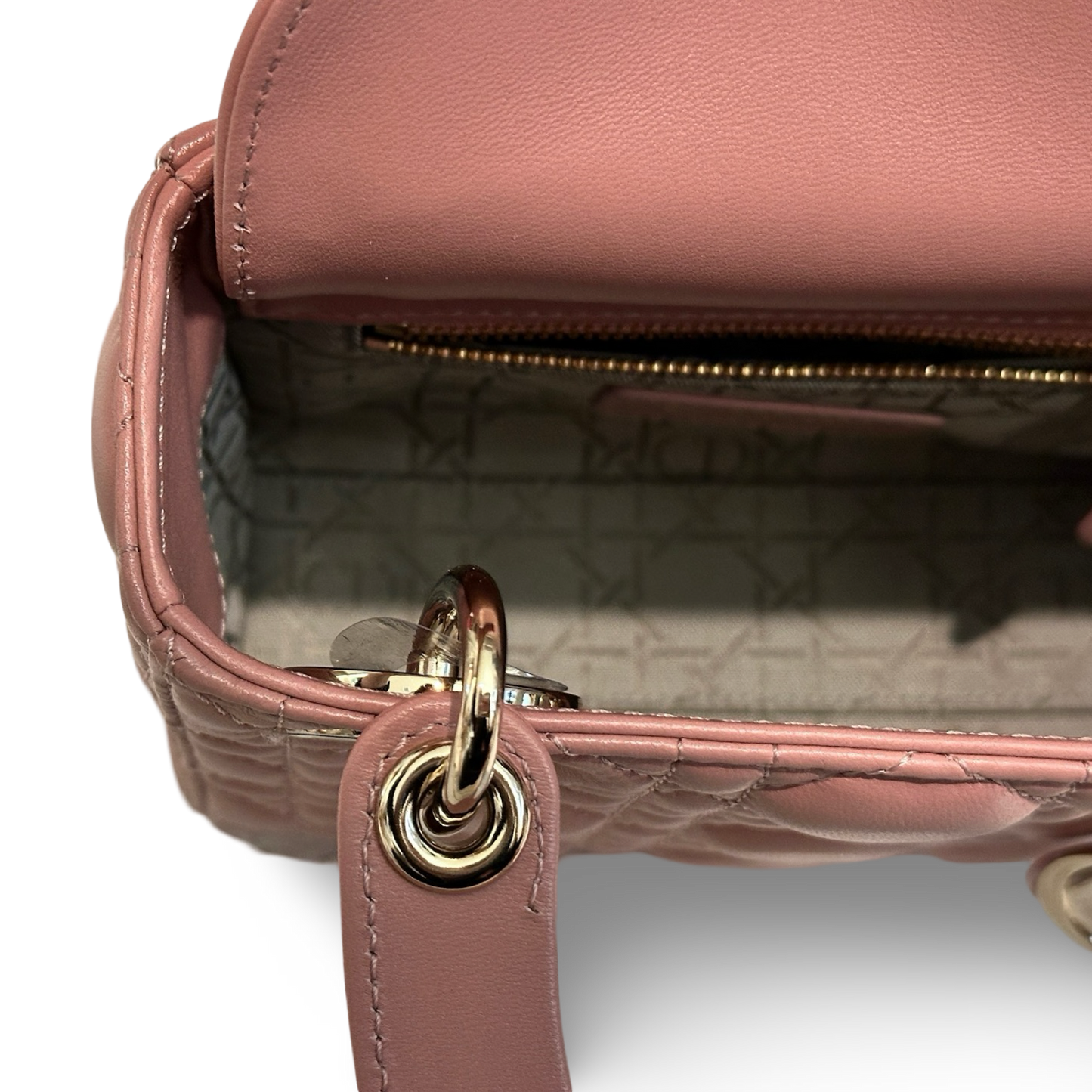 Dior Classic Lambskin Mini Lady Dior Bag - GHW / Blush Pink